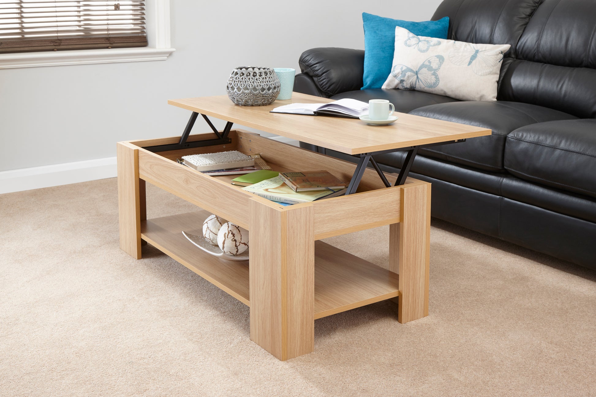 GFW Lift Up Coffee Table - Oak 3