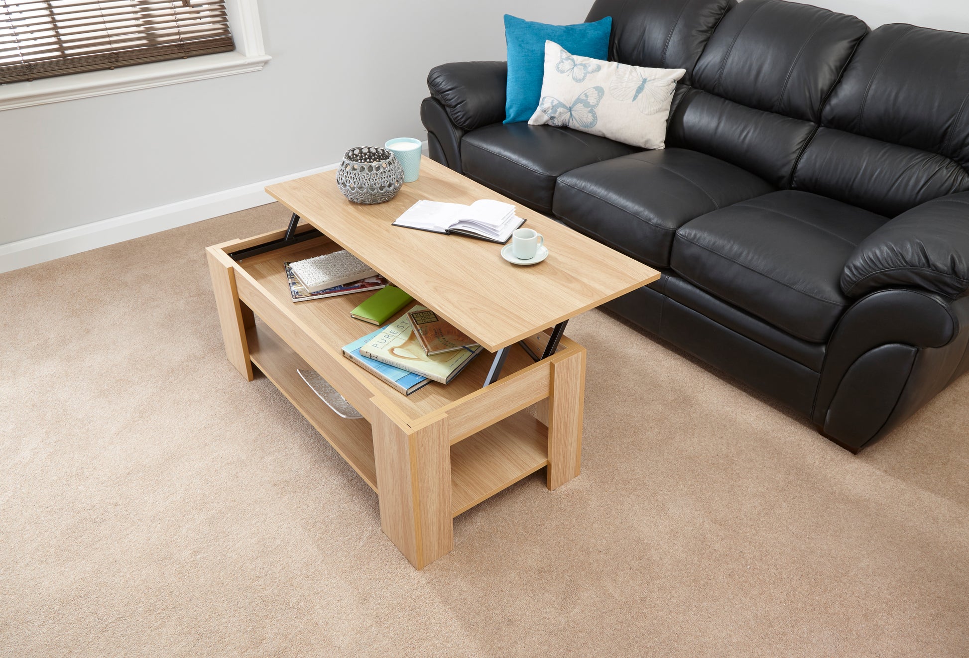 GFW Lift Up Coffee Table - Oak 2