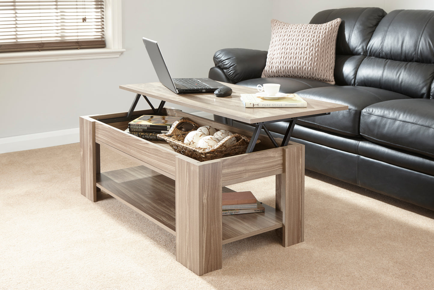 GFW Lift Up Coffee Table - Walnut 3