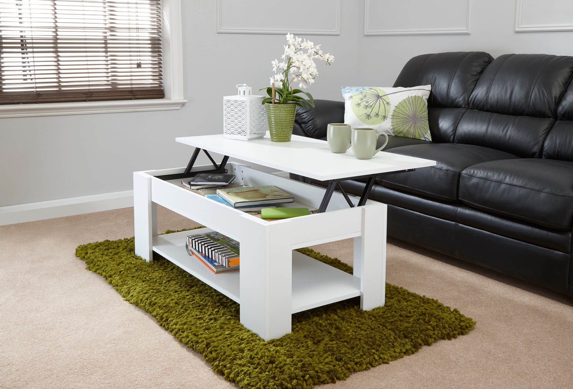 GFW Lift Up Coffee Table - White 2