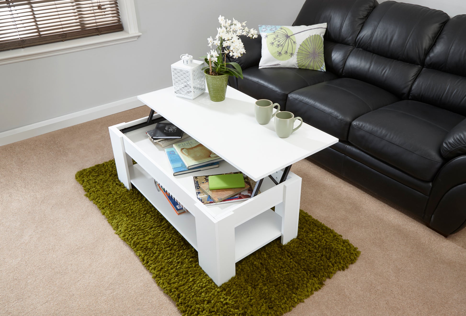 GFW Lift Up Coffee Table - White 3