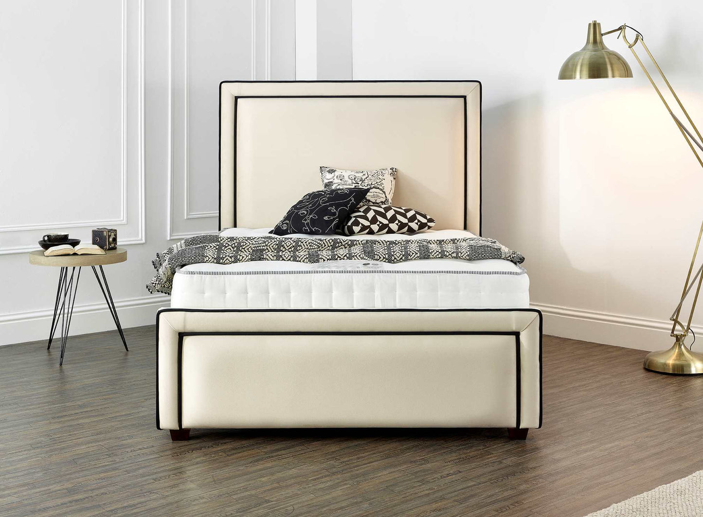 Zen Beds Galaxy Cream Plush Velvet Luxury Bed Frame - Superking