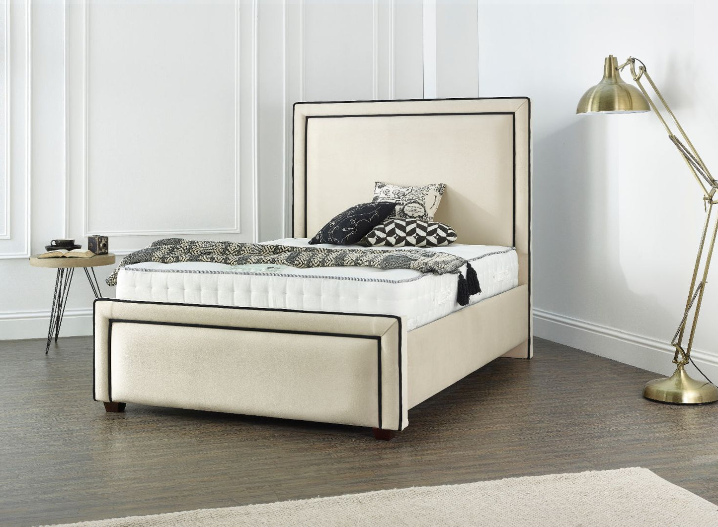 Zen Beds Galaxy Cream Plush Velvet Luxury Bed Frame - Superking