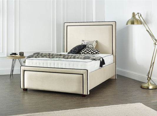 Zen Beds Galaxy Cream Plush Velvet Luxury Bed Frame - Superking