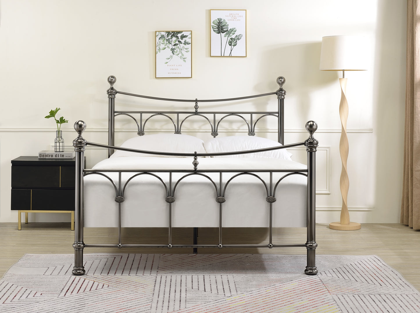 Garrick Nickel Metal Bed - Double 2