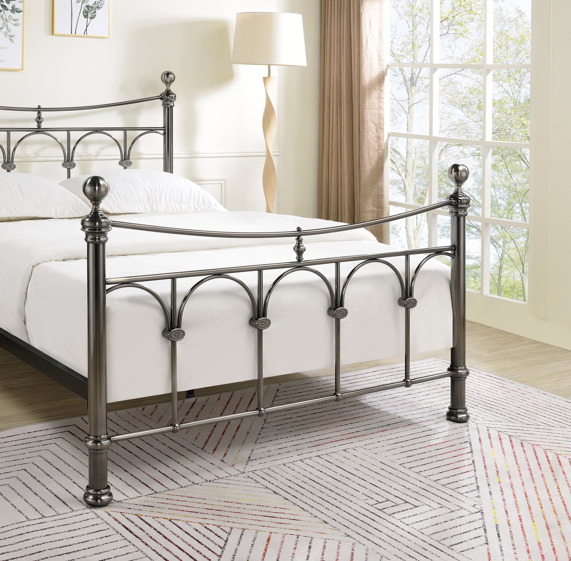 Garrick Nickel Metal Bed - Double 4