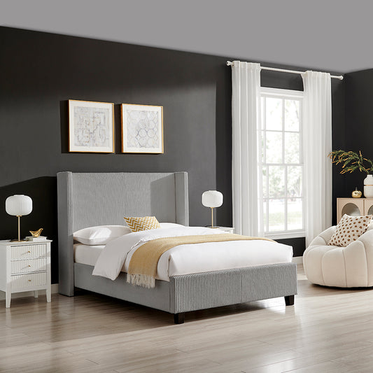 Limelight Gemini Grey Fabric Bed Frame 