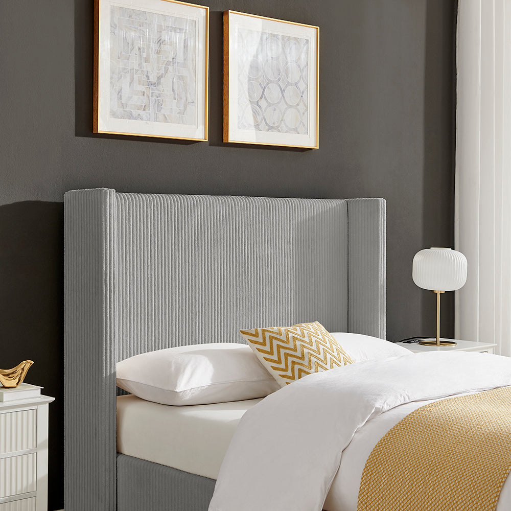 Limelight Gemini Grey Fabric Bed Frame - headboard