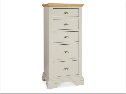 Bentley Hampstead 5 Drawer Chest - Grey & Oak