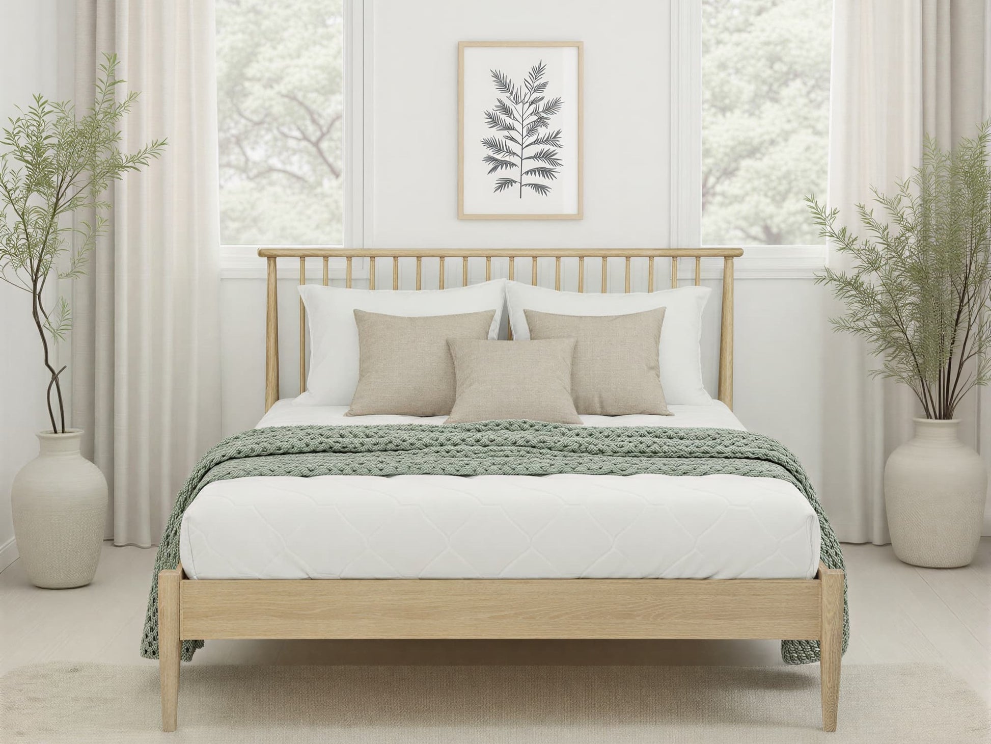 Griffith Oak Wooden Bed Frame Front