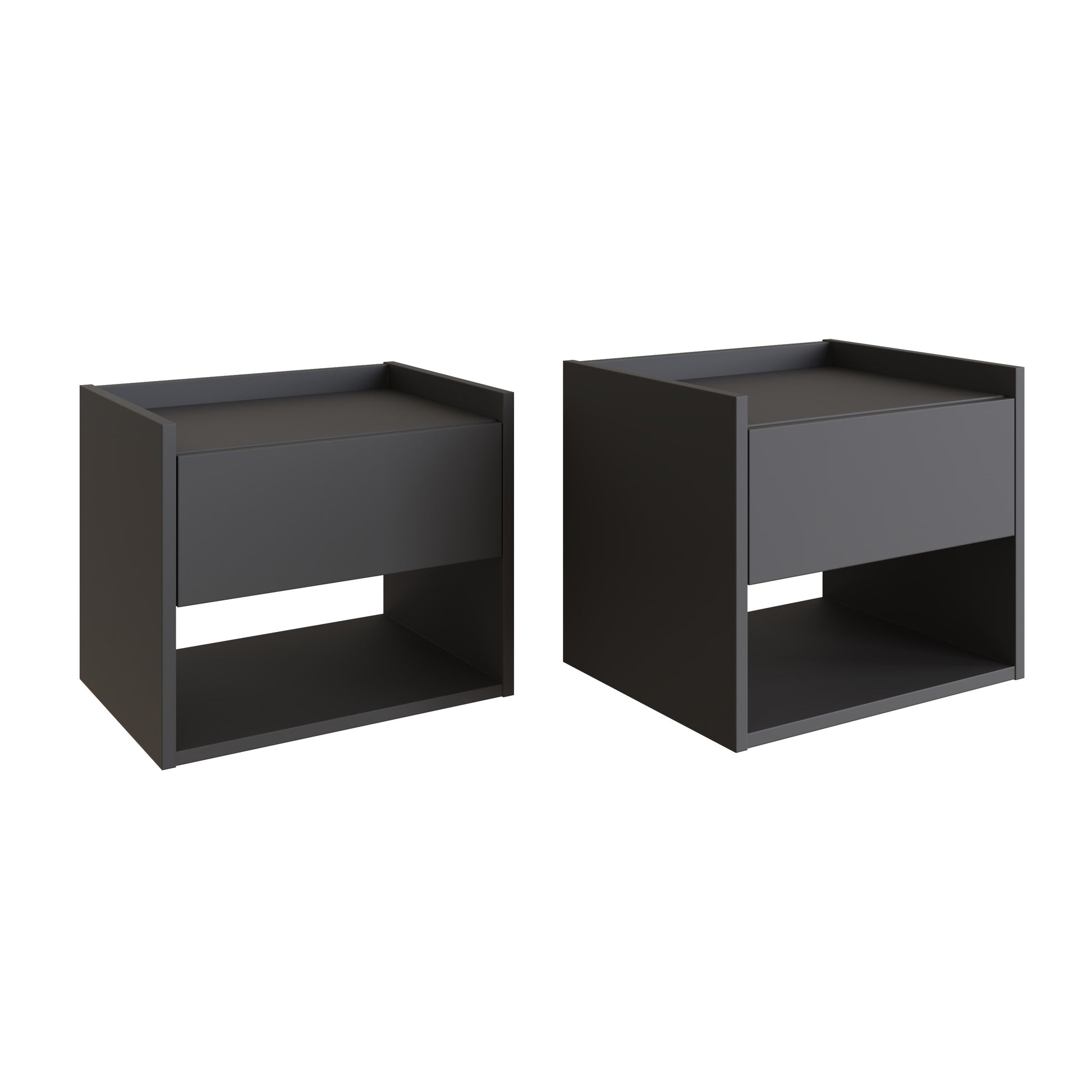 GFW Harmony Wall Mounted Pair of Bedside Tables - Anthracite 4