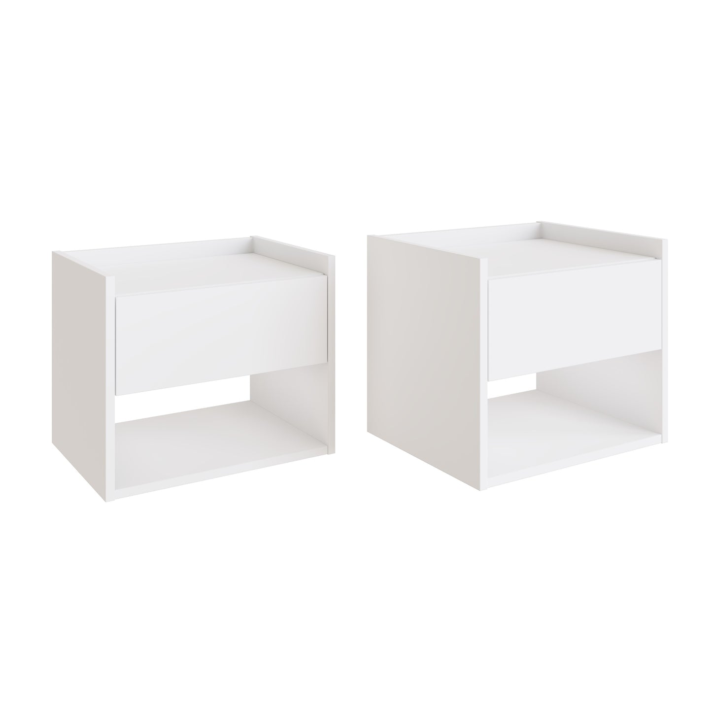 GFW Harmony Wall Mounted Pair of Bedside Tables - White 4