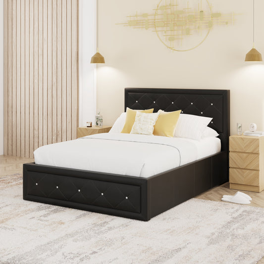 GFW Hollywood Ottoman Bed Frame - Black