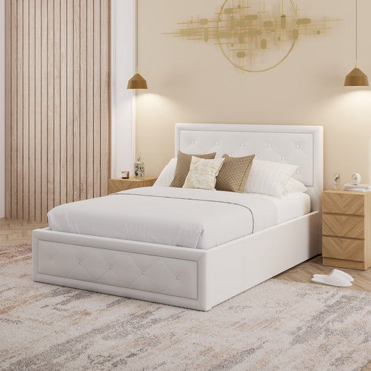 GFW Hollywood Ottoman Bed Frame - White