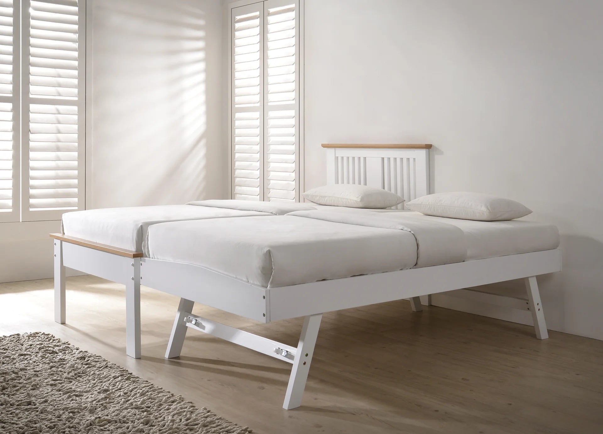 Horsham Wooden Guest Bed - White & Oak