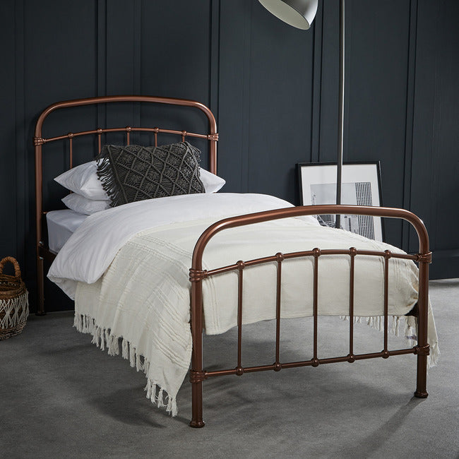 Luminosa Living Hudson Metal Bed Frame - Copper single