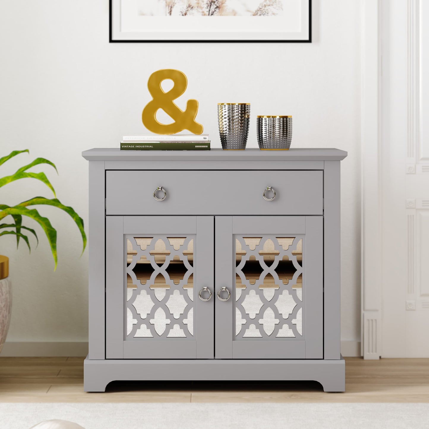 GFW Honiton 2 Door 1 Drawer Sideboard - Grey