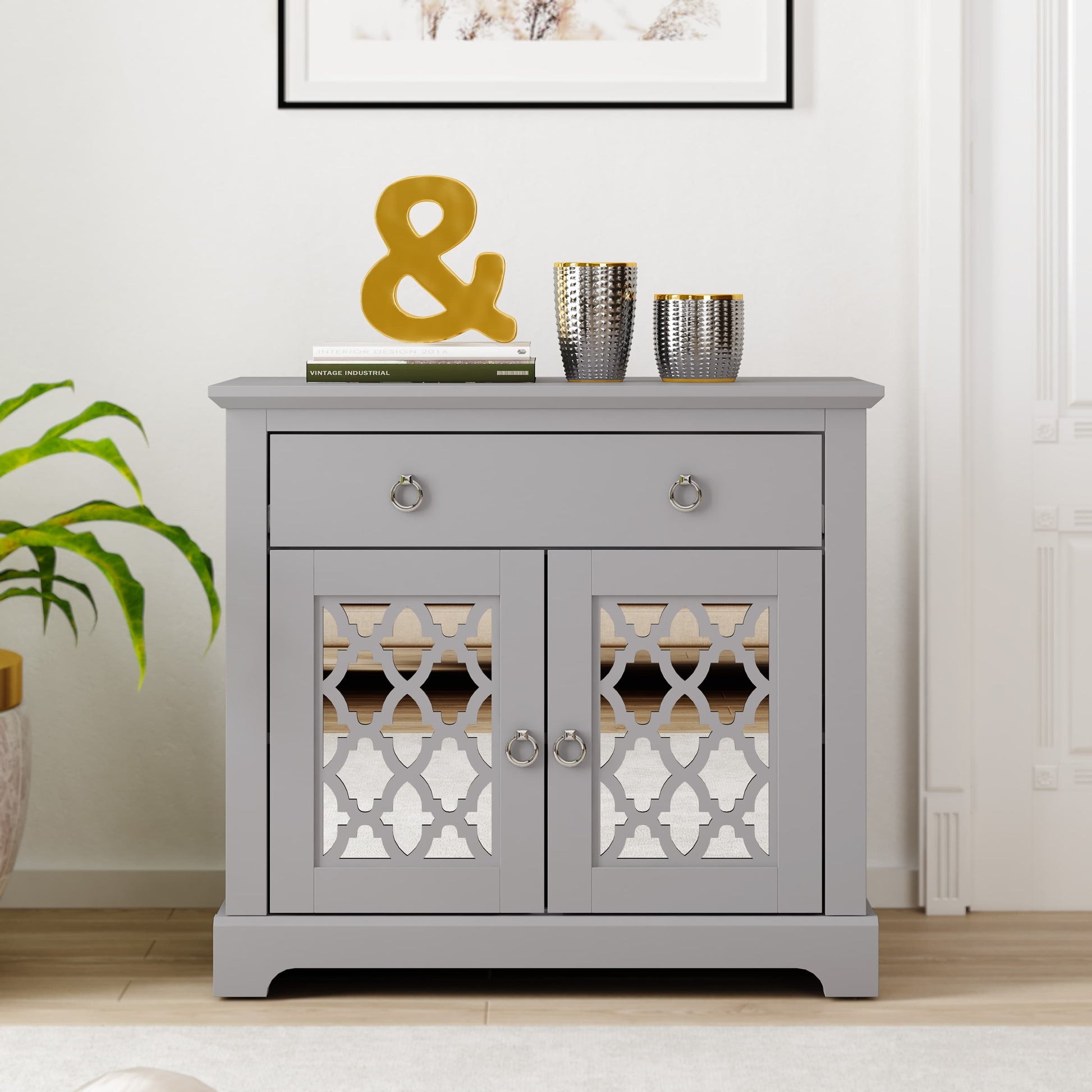 GFW Honiton 2 Door 1 Drawer Sideboard - Grey