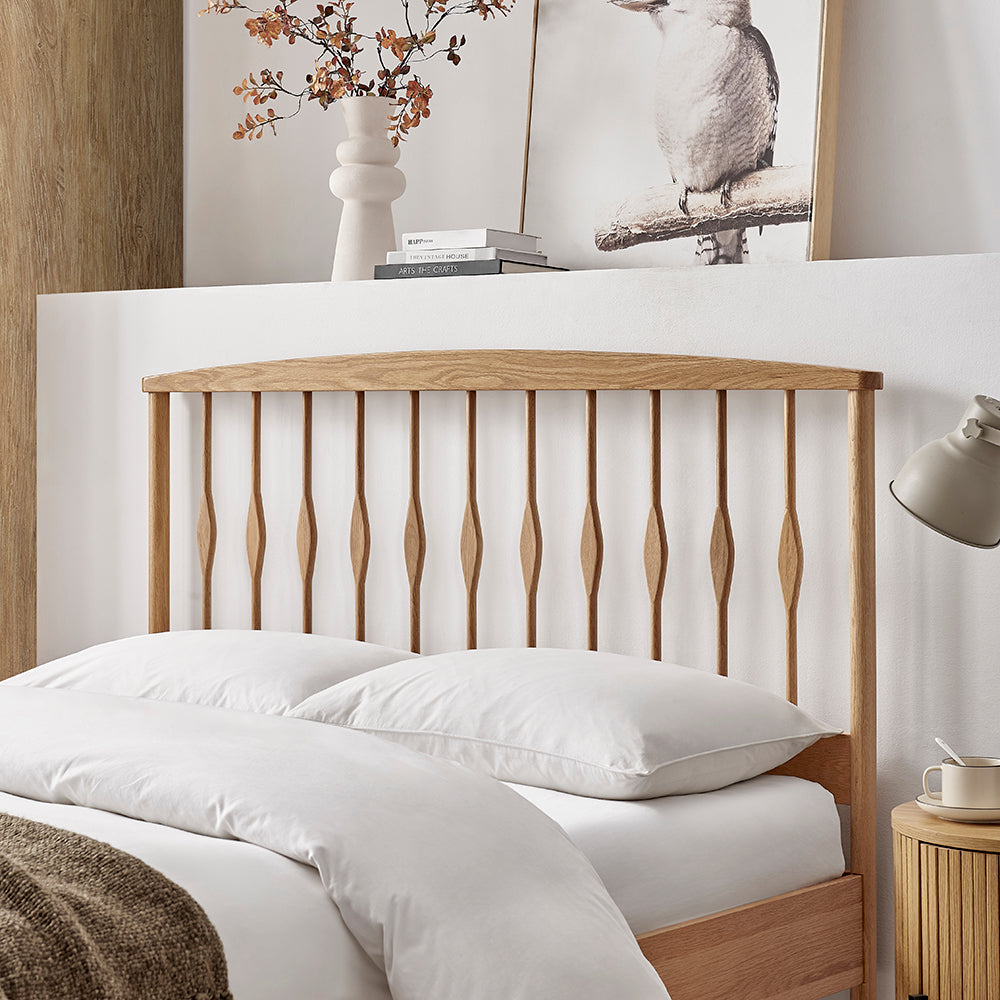 Limelight Juno American Oak Bed Frame - headbaord close up