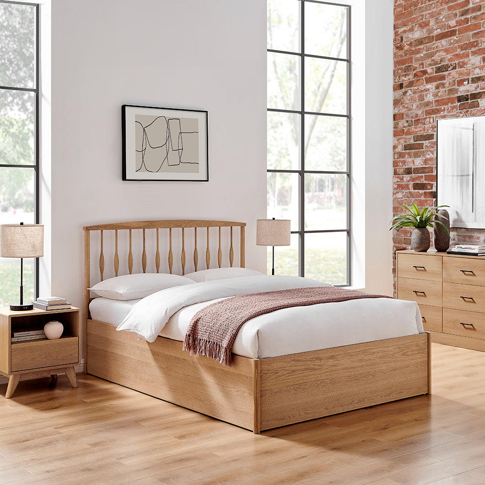 Limelight Juno American Oak Ottoman Bed Frame - Closed