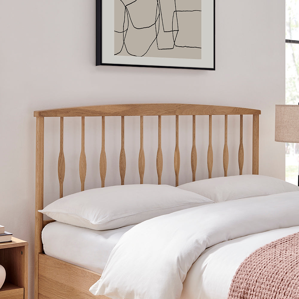 Limelight Juno American Oak Ottoman Bed Frame - headboard close up