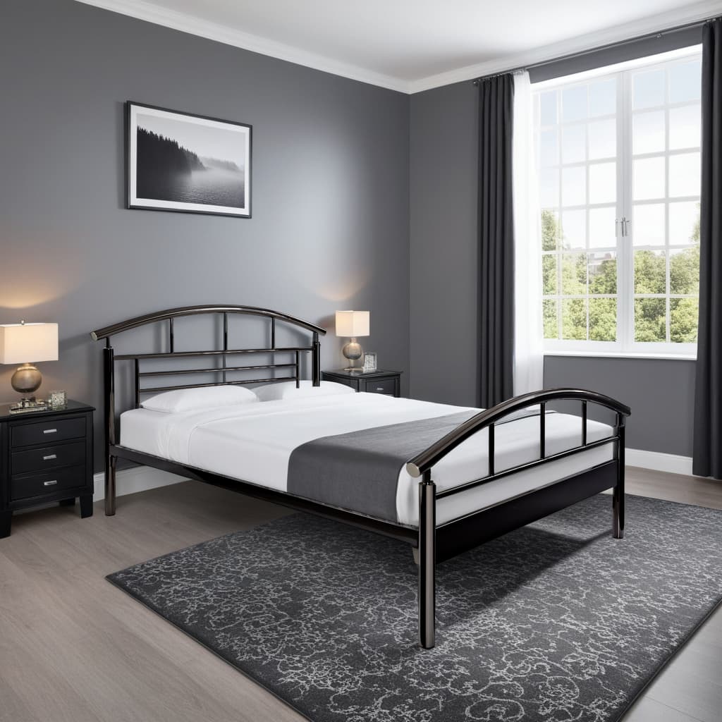 Jupiter Metal Bed Frame Nickel