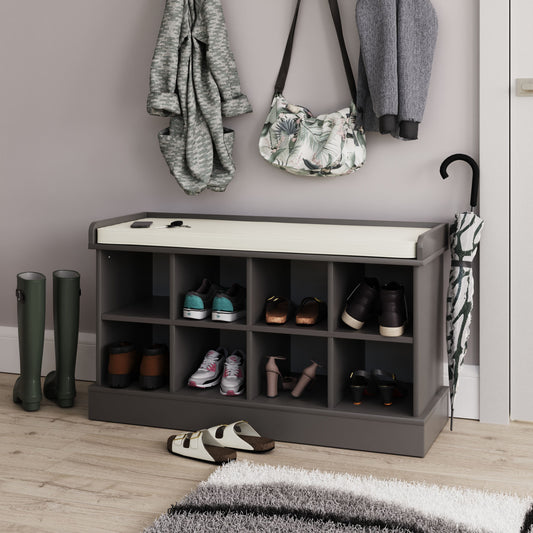 GFW Kempton Shoe Bench - Grey