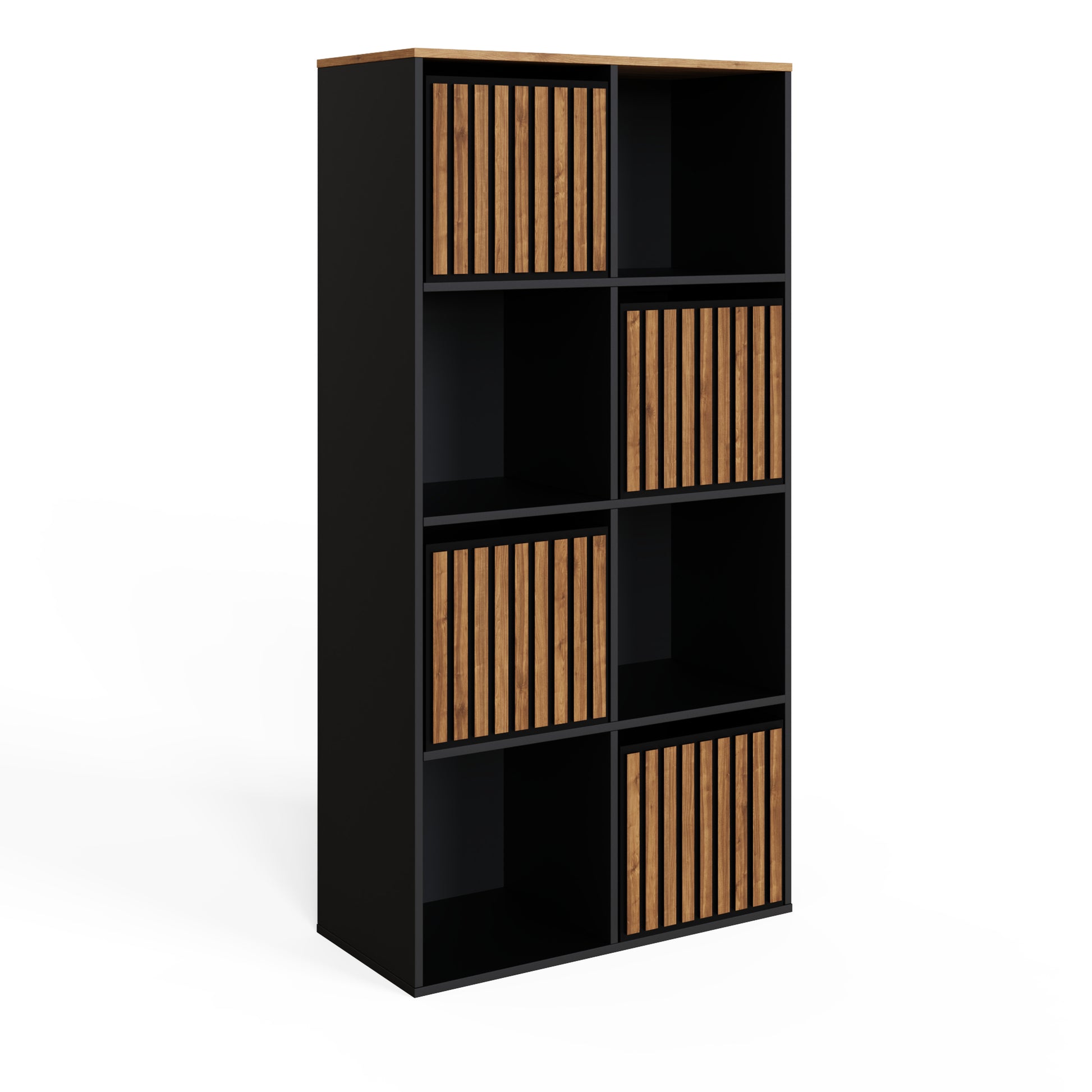 GFW Kube 2x4 Shelf Storage Cube - Black & Walnut