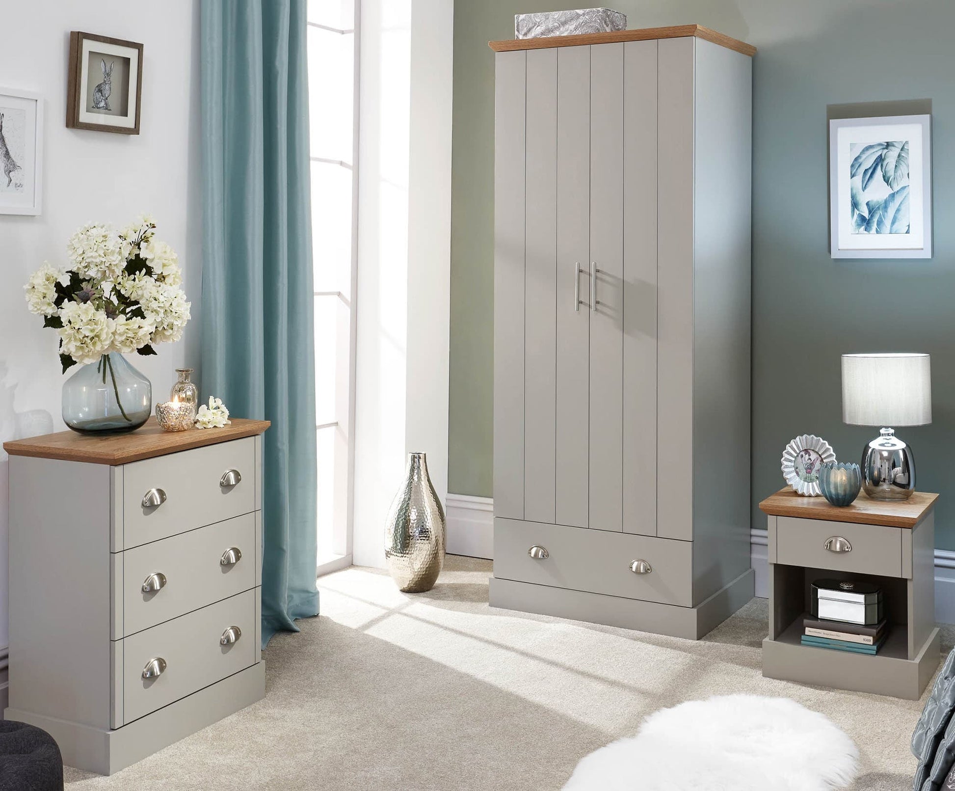 GFW Kendal 3 Piece Bedroom Set - Grey