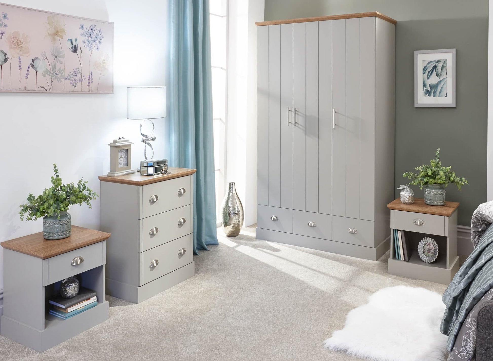 GFW Kendal 4 Piece Bedroom Set - Grey