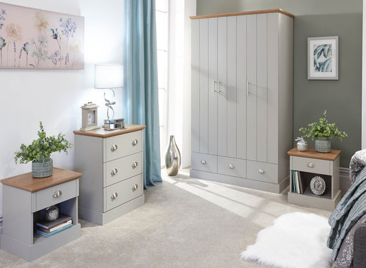 GFW Kendal 4 Piece Bedroom Set - Grey