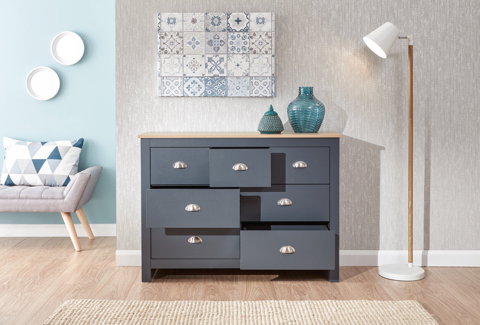 GFW Lancaster Merchants Chest - Slate Blue 2