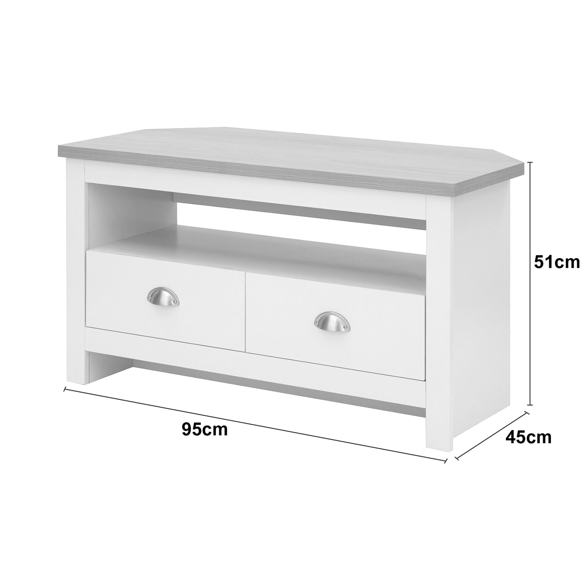 GFW Lancaster Corner TV Unit - Cream 4