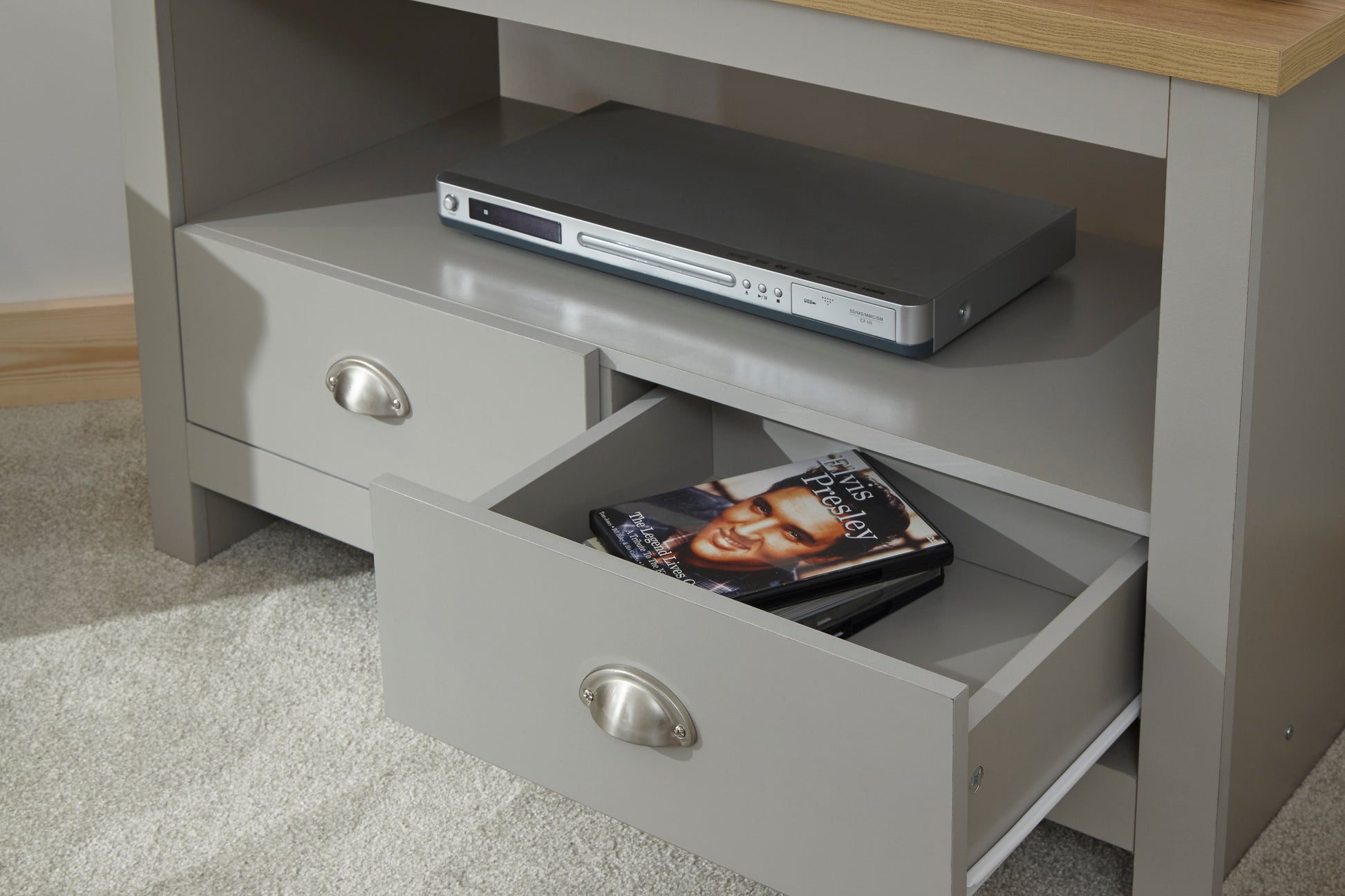 GFW Lancaster Corner TV Unit - Grey 3