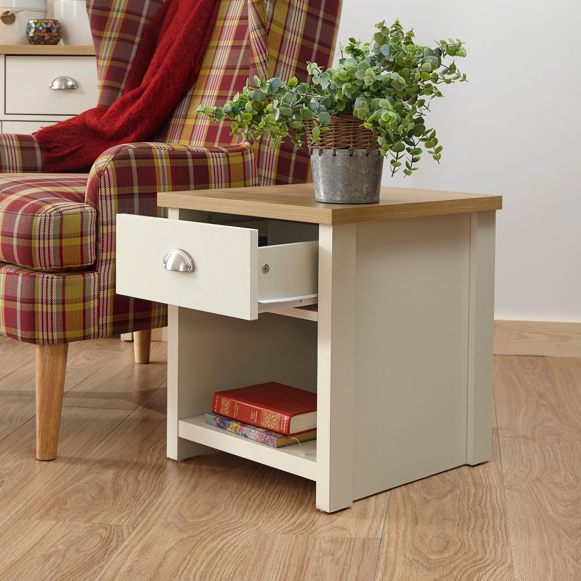 GFW Lancaster Lamp Table - Cream 2