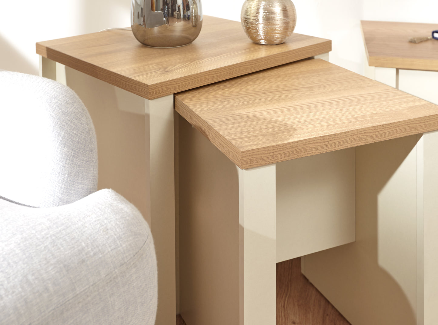 GFW Lancaster Nesting Tables - Cream 3