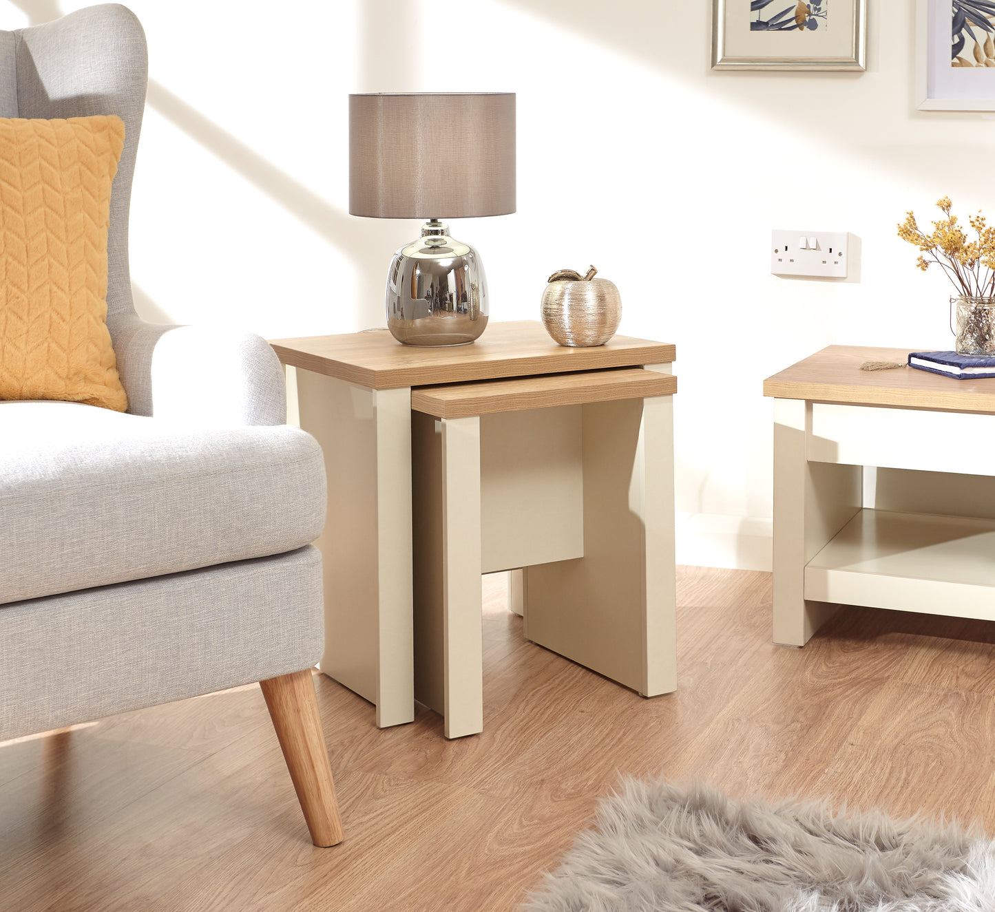 GFW Lancaster Nesting Tables - Cream