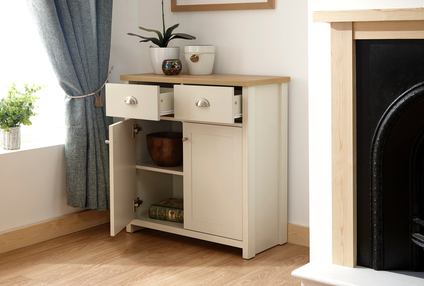 GFW Lancaster Compact Sideboard - Cream 2