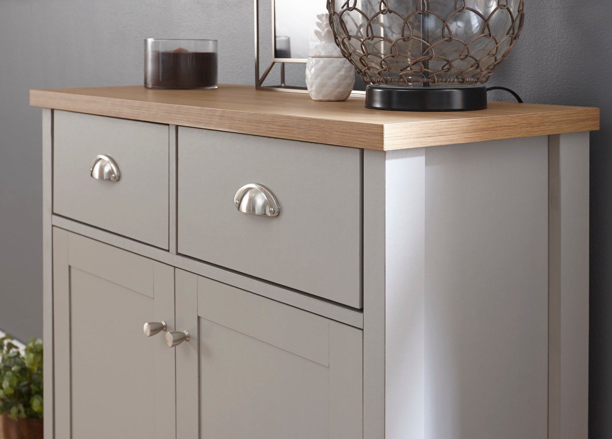 GFW Lancaster Compact Sideboard - Grey 3