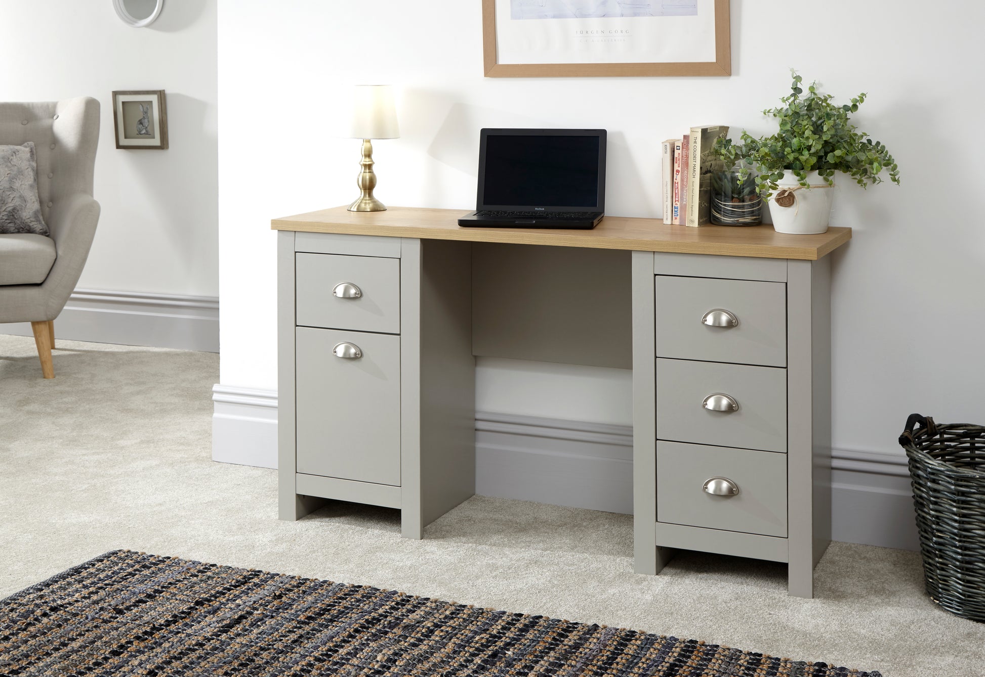 GFW Lancaster Study Desk - Grey