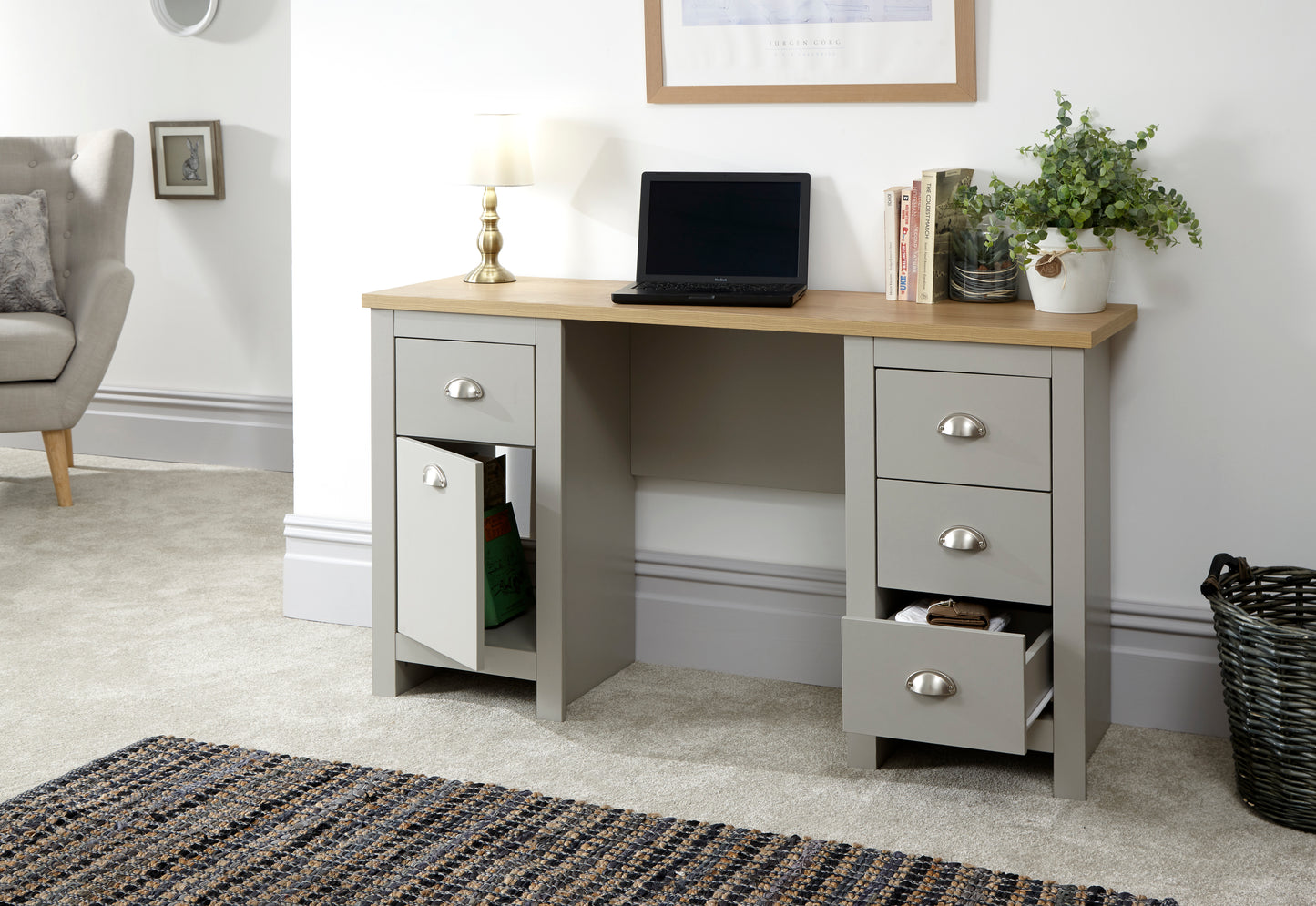 GFW Lancaster Study Desk - Grey 2