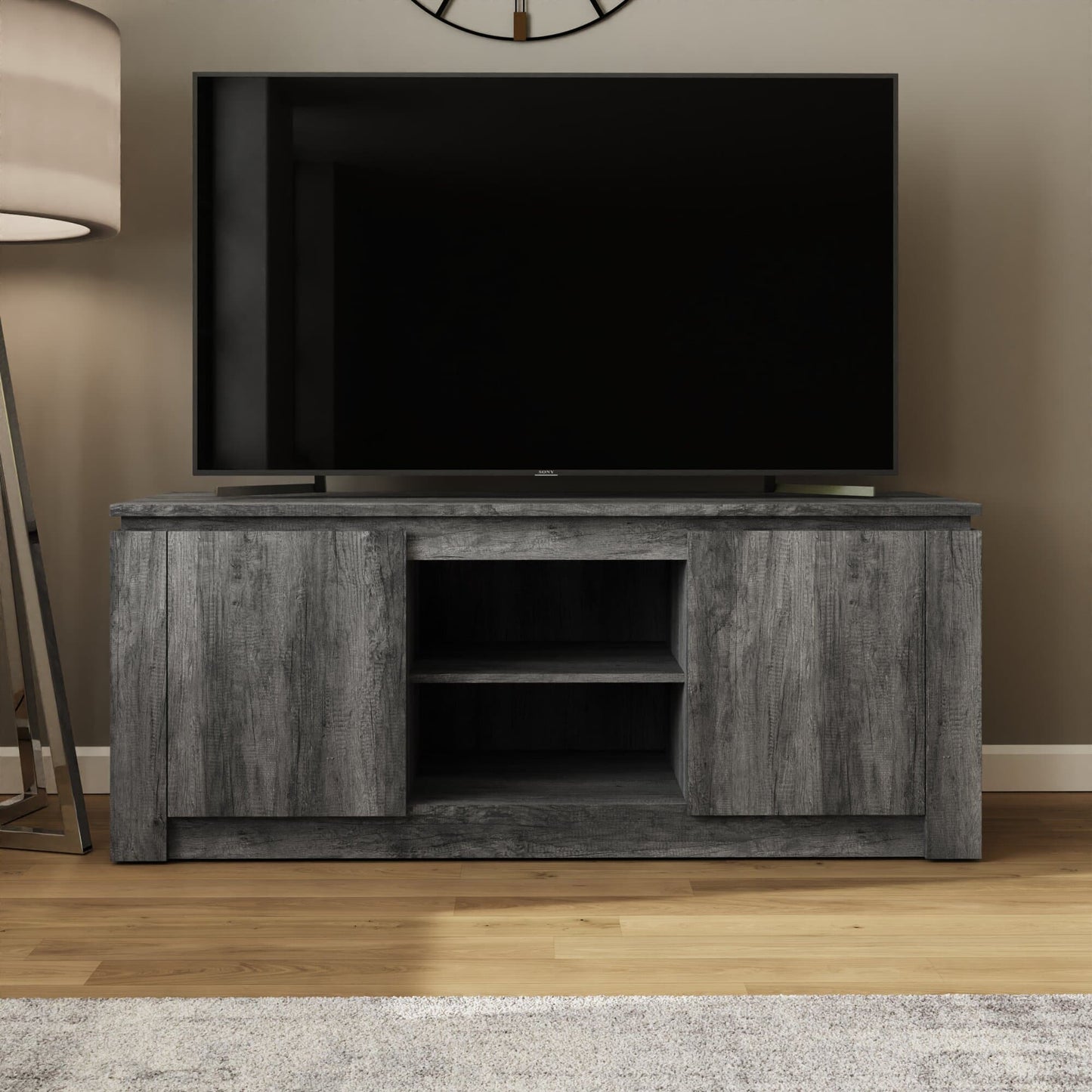 GFW Canyon Charcoal Grey Wide TV Unit 2