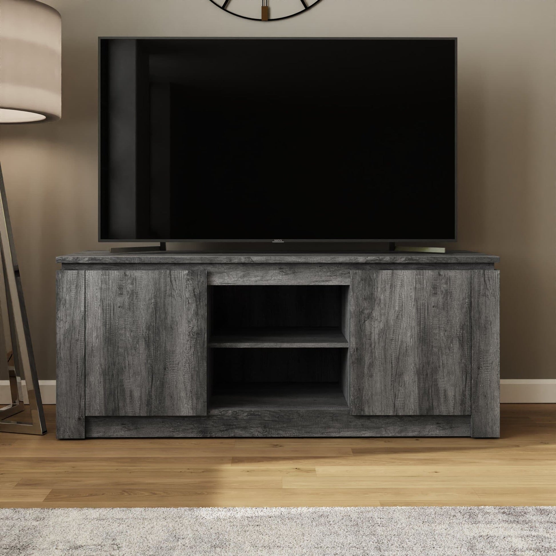GFW Canyon Charcoal Grey Wide TV Unit 2