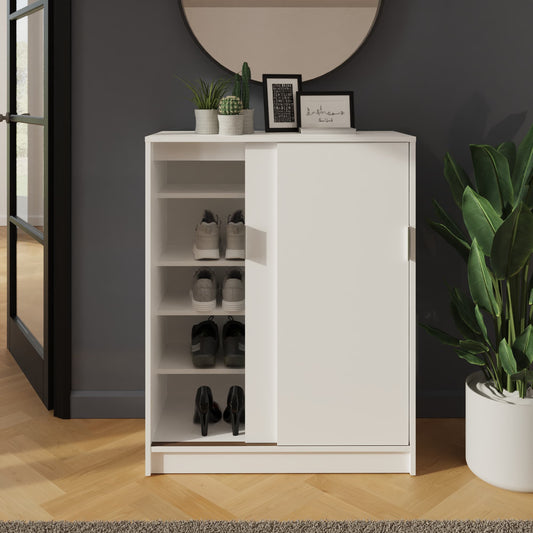 GFW Leighton White Sliding Door Shoe Cabinet