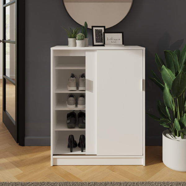 GFW Leighton White Sliding Door Shoe Cabinet – Bed Factory Direct