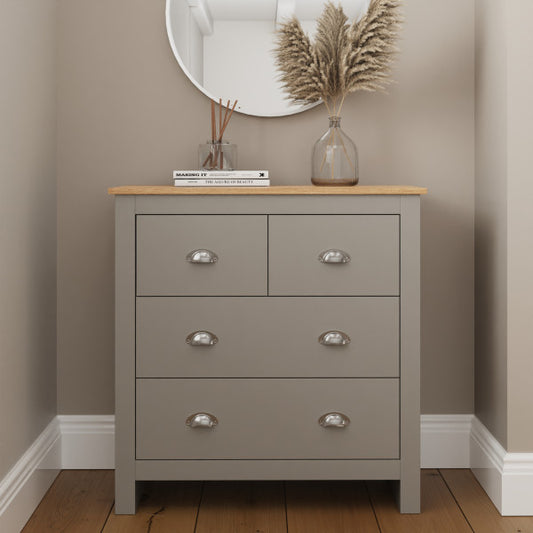 GFW Lancaster 2+2 Drawer Chest - Grey
