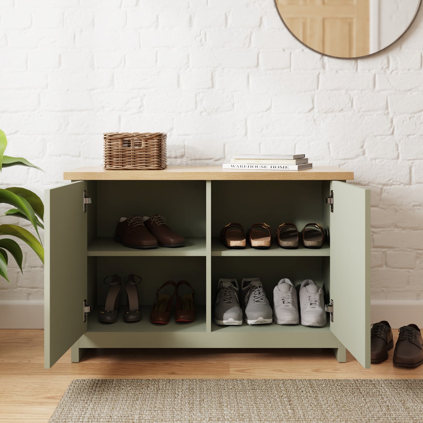 GFW Lancaster Shoe Storage - Sage Green