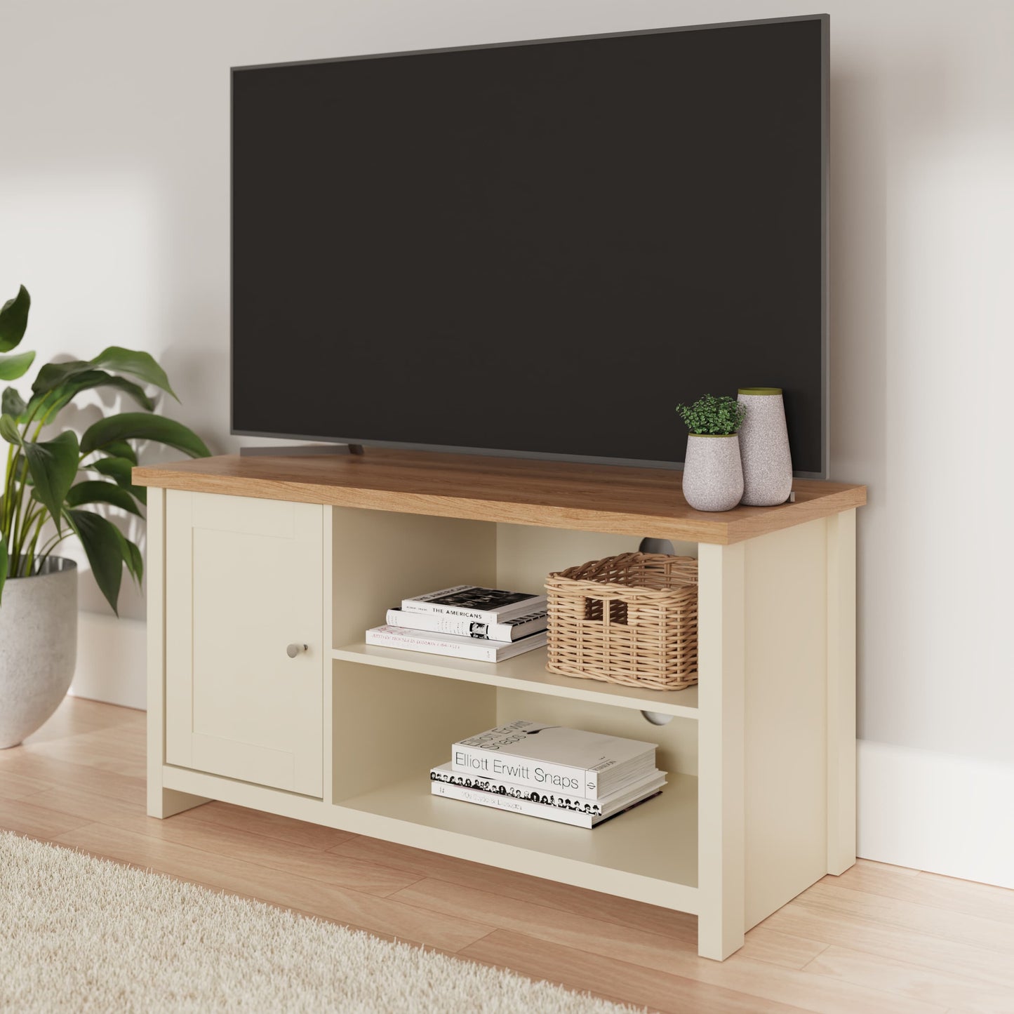 GFW Lancaster Small TV Unit - Cream