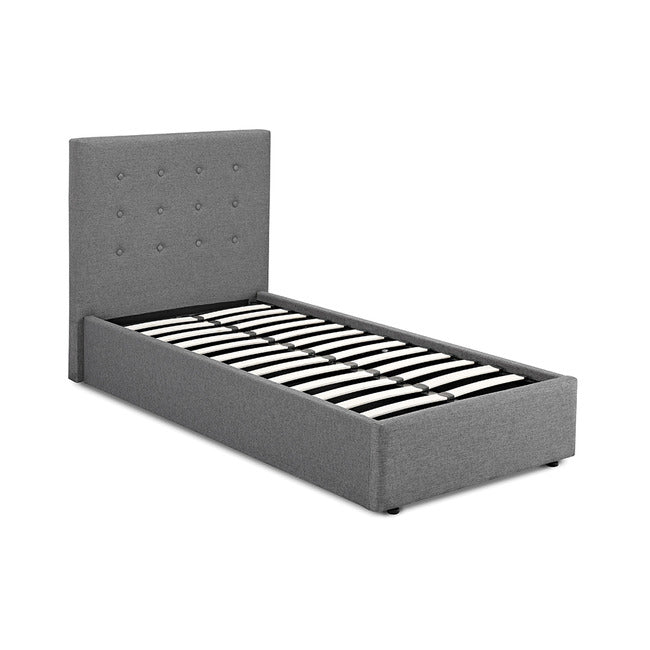 Luminosa Living Liberty Fabric Bed Frame - Grey single