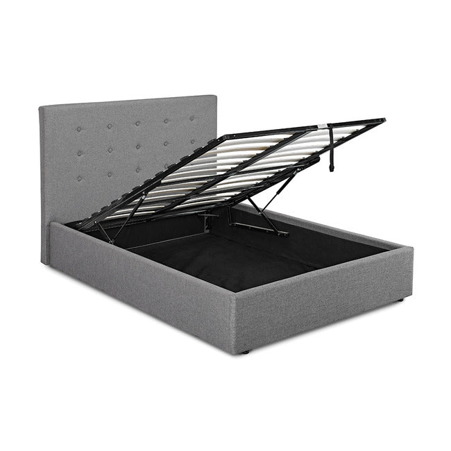 Luminosa Living Liberty Fabric Ottoman Bed - Grey double